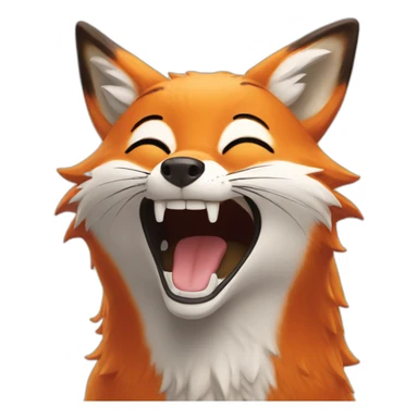 Fox laughing out loud  sticker