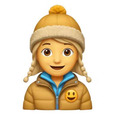 Smile emoji in winter hat and jacket  sticker