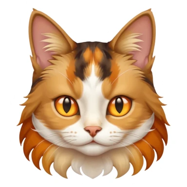 A Cat her race is persante he hair is grew and Brown and white with they eyes orange and Yellow and sticker