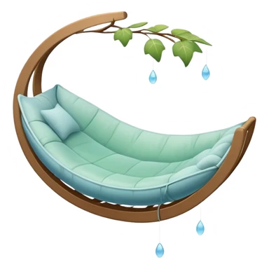 sheltering cradle leaf, translucent, softly curved, floating, gentle green-blue and warm earth colors sticker