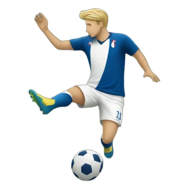 White French football player shooting the ball sticker