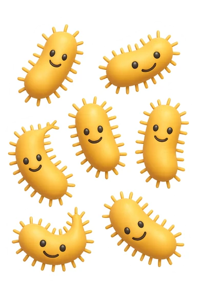 EMOJI STILE IPHONE 3D DI batteri intestinali che fluttuano in aria E FALLO MOLTO REALISTICO IN 3D sticker