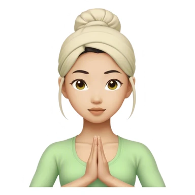 asian yoga girl light green clothes  sticker
