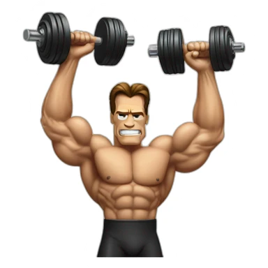 Arnold schwarzenegger with dumbell sticker