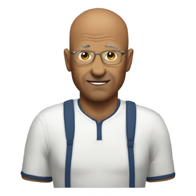 65yo man tennis bald no glasses sticker