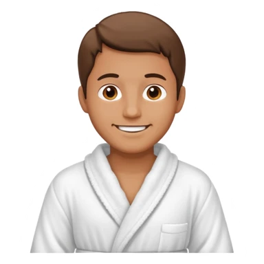 male with a bath robe sticker