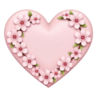 Sakura flower heart Cœur pastel sticker