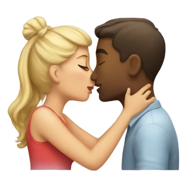 Girl kissing a guys neck sticker