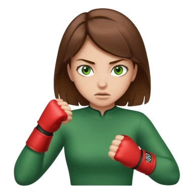 girl with green eyes and brown light hair fighthing sticker