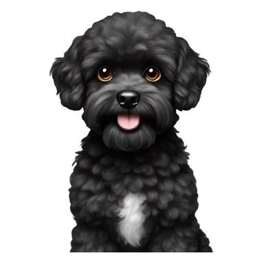 black Maltese poodle small sticker
