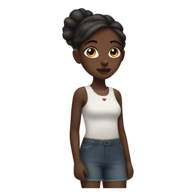 Dark skin girl with heart shaped lips sticker