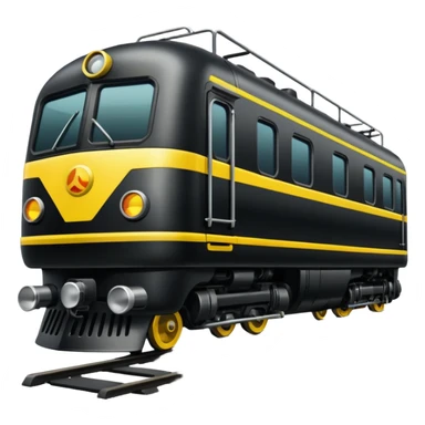 Black train with yellow detailing sticker