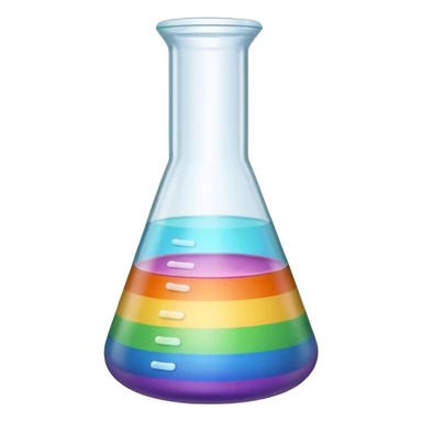 Photo realistic Science beaker full of pastel rainbow chemical sticker
