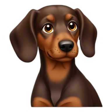 A hard hair daschaund dog brown sticker