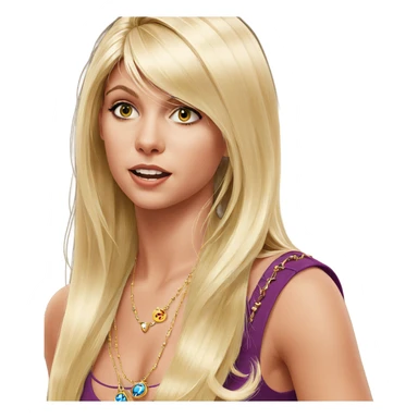 blonde girl with jewelry sticker