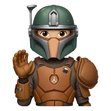 Mandalorian with a Catcher's mitt.  Make the catcher's glove oversized.  Put a dark visor in the helmet.   sticker