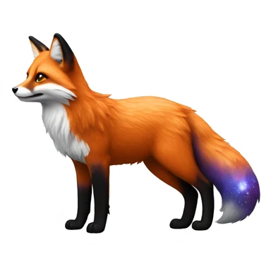 Fox with galaxy fur sticker
