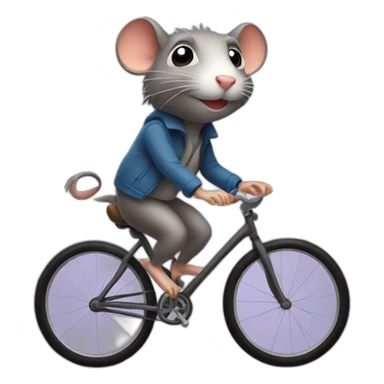 rat riding a bike sticker