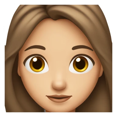 a princess with straight brown hair and brown eyes sticker