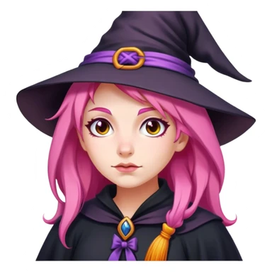 Witch with pink hair  sticker