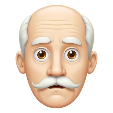 pale skinned onkel with big white mustache looking confused sticker
