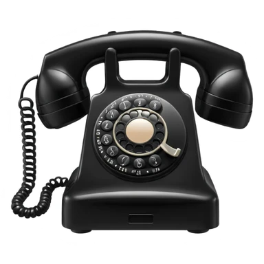 retro black phone sticker