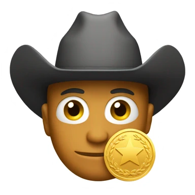 gold medal with a cowboy hat sticker