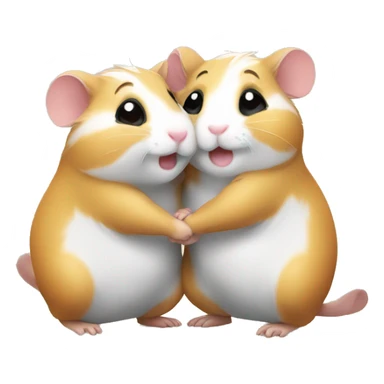 two happy hamsters hug sticker