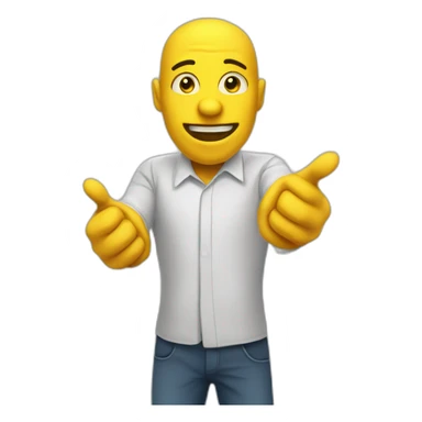 Yellow man pointing gün at viewer sticker