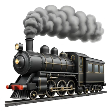 an old-fashion steam train seen head-on as it moves down the tracks sticker