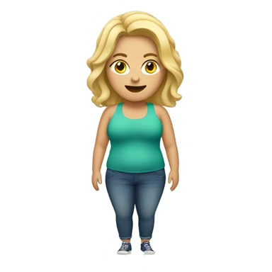 Chubby, blonde woman on her holidays  sticker