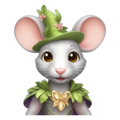 attractive rat with fairy costume sticker