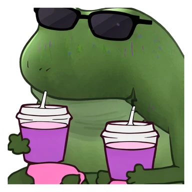 two cups with purple liquid sticker