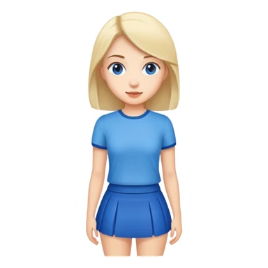 Jeune femme en minijupe bleue sticker