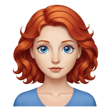 White woman with wavy red hair & blue eyes  sticker