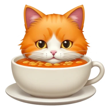 cat eating soup sticker