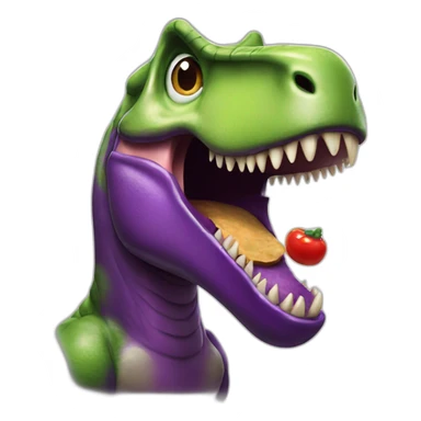 T-rex eating eggplant sticker