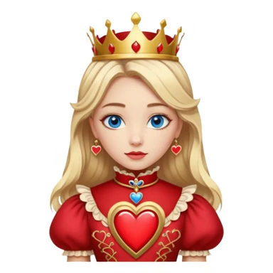 Freya Skye lose my head junior Eurovision 2022 red queen of hearts style blonde half up half down hair, blue eyes sticker