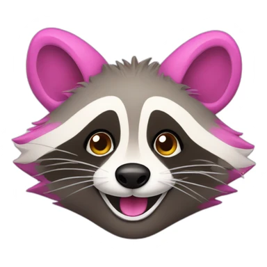 Pink cheerful raccoon sticker