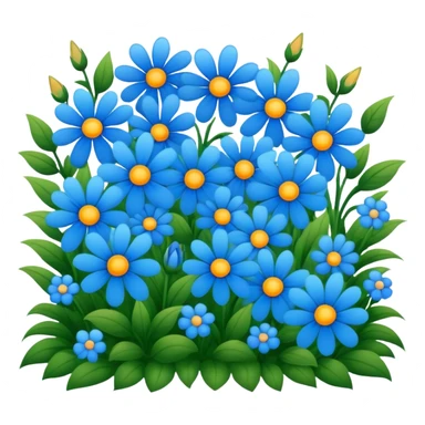 blue flower bed sticker