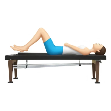 pale woman with dark brown hair doing pilates on a reformer sticker