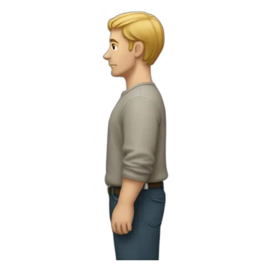 A white man standing in profile sticker
