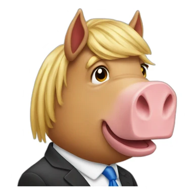 Trump as a horse pig sticker