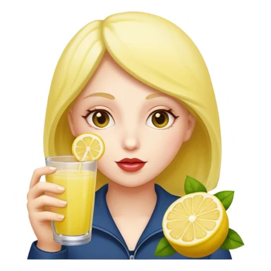 The Rosa roxburghii fruit is personified and then drinks lemon juice. sticker