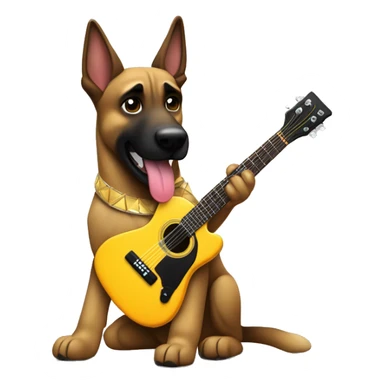 berger malinois qui joue de la guitar electric rock popstar sticker