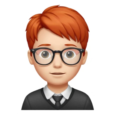 red-haired child wearing glasses sticker