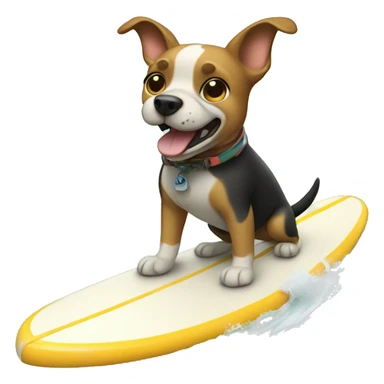 Dog surfing on a surfboard  sticker