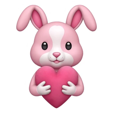 A labubu holding a heart sticker