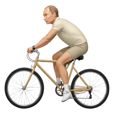Vladimir Putin riding a bicycle from side view sticker