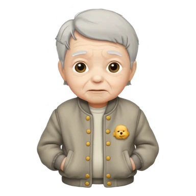 baby elderly with old jacket sticker